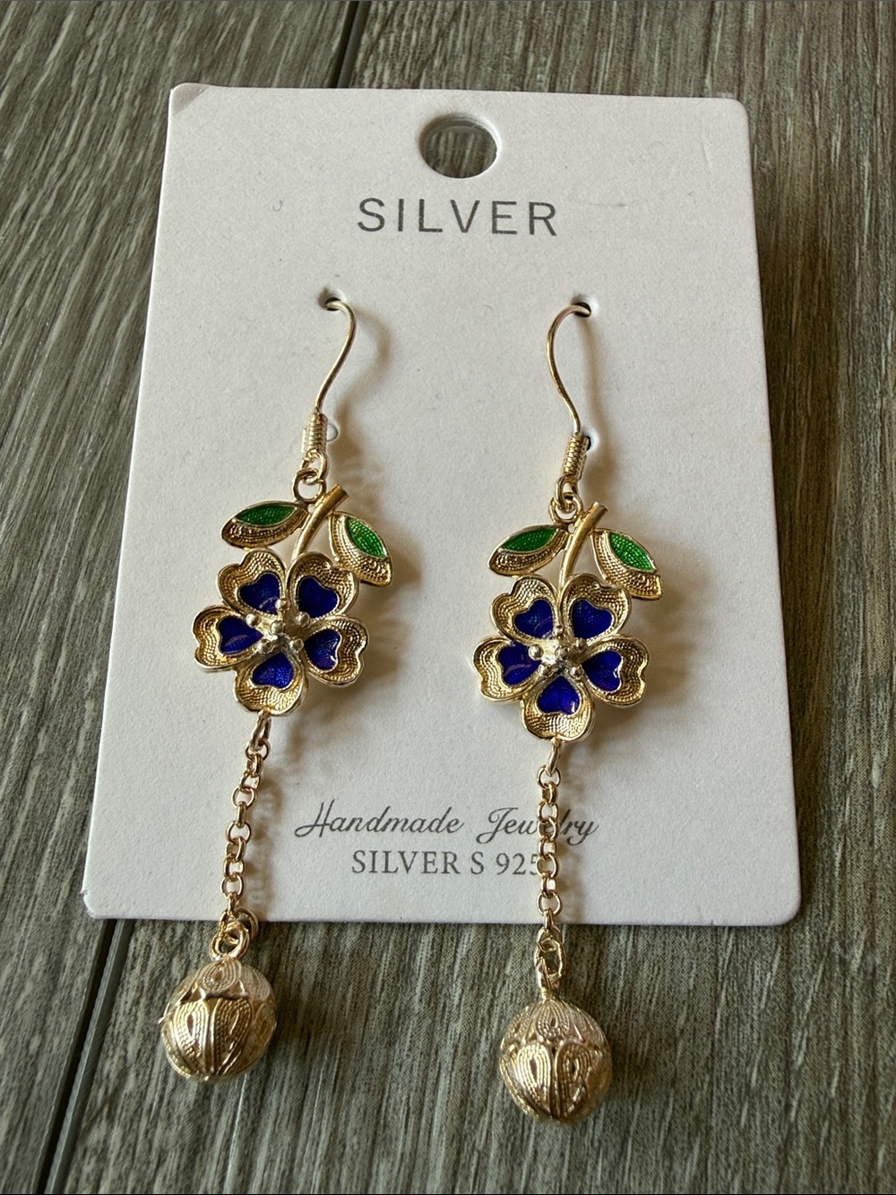 Silver Floral Drop Earrings